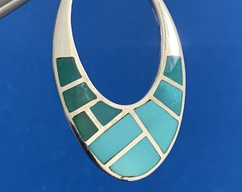 Argento 925 Orecchini Borchie Argento Sterling 925 Con Turchese Simulato - Ovali 9.4 Mm Orecchini Pendenti