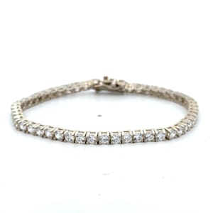 Sparkling 925 Sterling Silver Round White Cubic Zirconia Tennis 6.75&quot; Bracelet