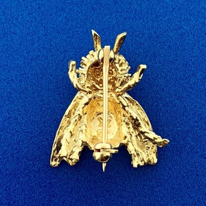 14K Yellow Gold Ruby Eyes Bee Pendant Flying Bug Vintage Lapel Scarf ...