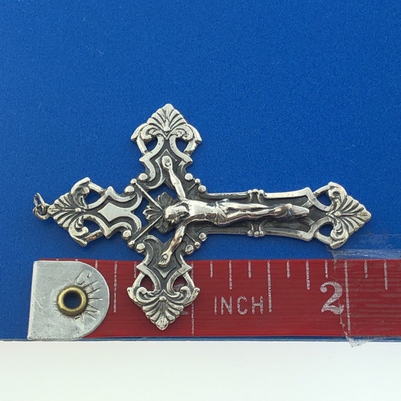 Vintage Sterling Silver 925 Gothic Cross Crucifix… - image 7