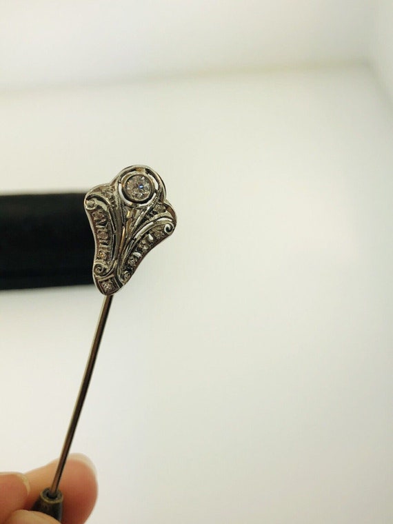 Vintage Art Deco Platinum Diamond Stick Pin .25tcw