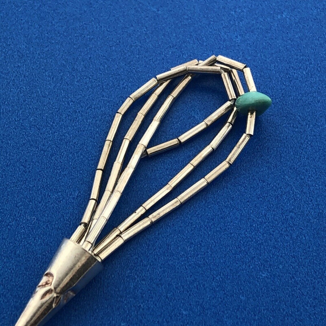 Native American 925 Liquid Sterling Silver Turquoise Bead Drop Dangle ...