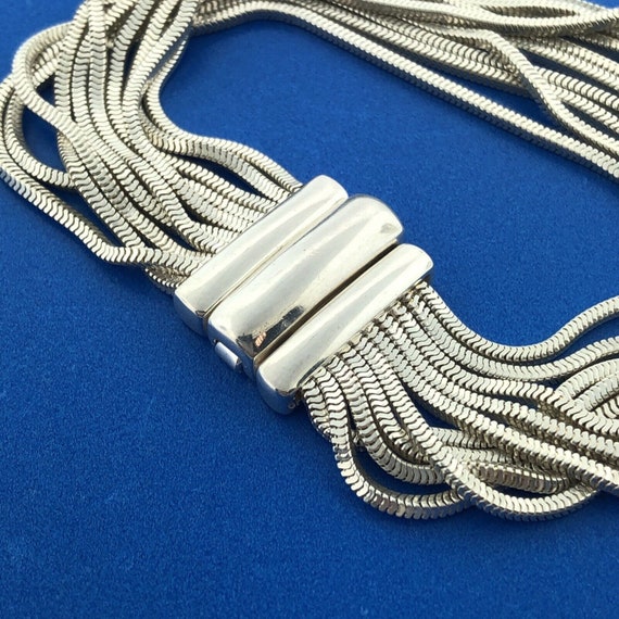 Milor Italy Sterling Silver 925 Ten Strand Snake … - image 3