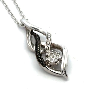 Designer 925 Sterling Silver Diamond Infinity Swirl Knot Pendant Necklace