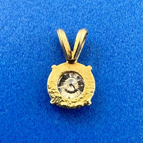 Vintage 14K Yellow Gold Round Diamond Petite Roun… - image 6