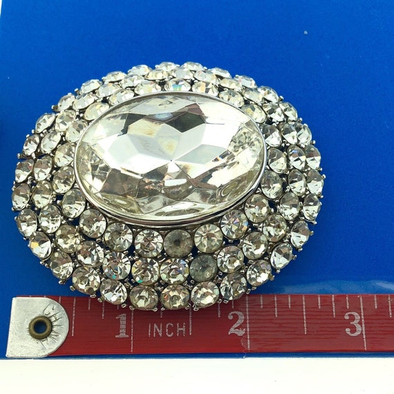 Vintage Yves Saint Laurent Silver Tone Rhinestone… - image 9