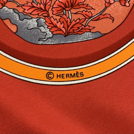 Hermes Carre 90 100% Silk Twill Crimson Qu'import… - image 7