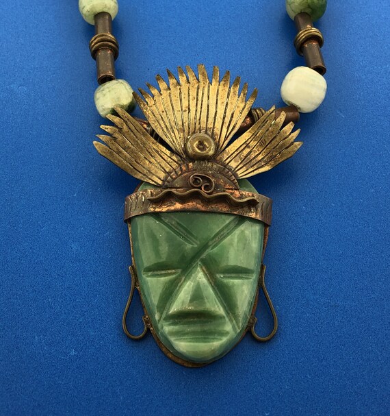 Casa Maya Mexico Brass Copper Jade South American… - image 3