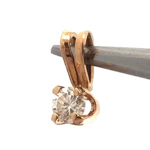 Classic 14K Yellow Gold Round Diamond Solitaire Pendant