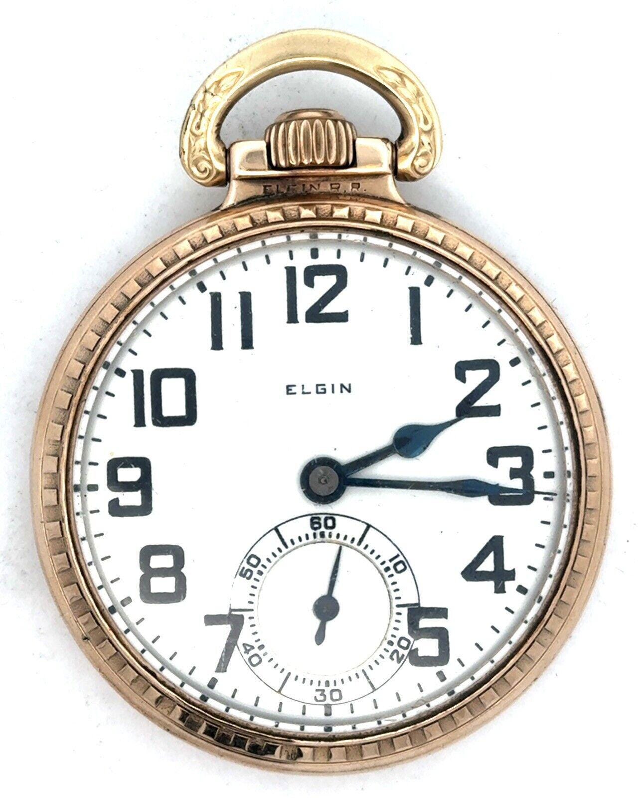 1924 Elgin BW Raymond Grade 478 Model 15 12K Gold Filled Open Face Pocket Watch