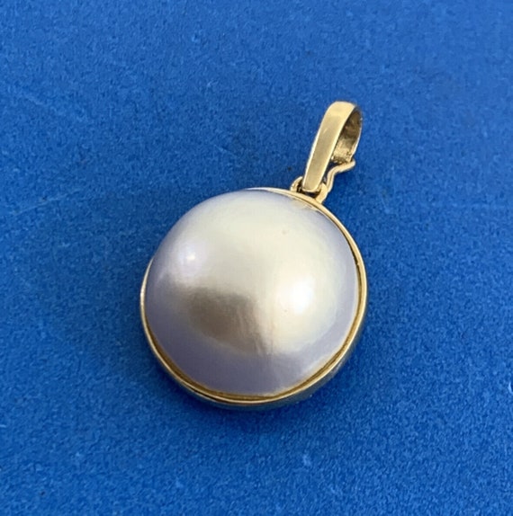 Designer JYES 14K Yellow Gold Mabe Pearl Enhancer… - image 5