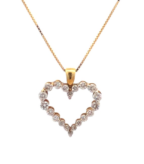 Designer 18K Yellow Gold Round Diamond Heart Shape