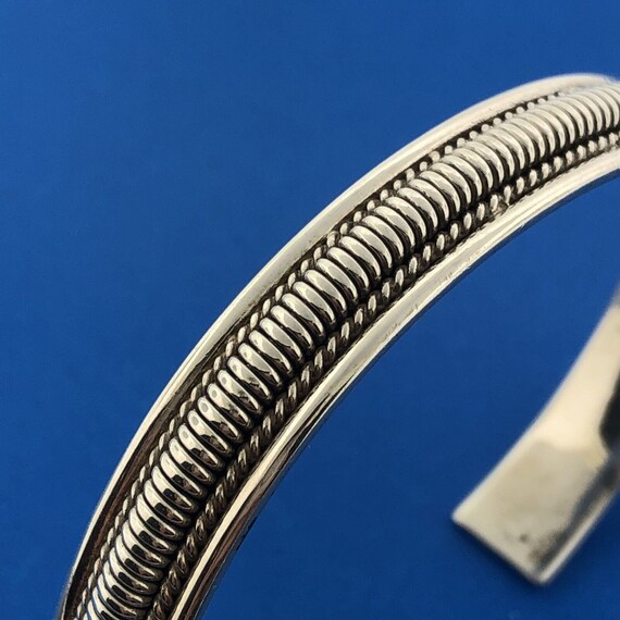 Designer Sterling Silver 925 Ribbed Cable Polishe… - image 4