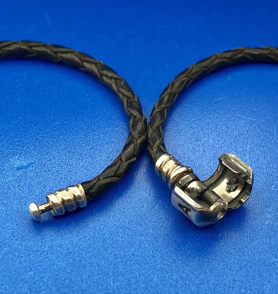 Pandora Moments Double Black Leather Bracelet Ste… - image 5