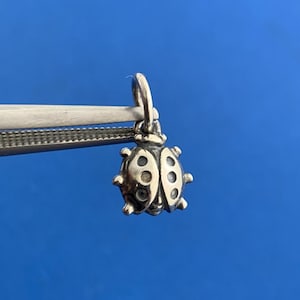 Vintage 925 Sterling Silver Lady Bug Insect Petite Dangle Bracelet Charm