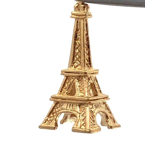 Designer DZ 14K Yellow Gold Paris France 3D Eiffe… - image 4