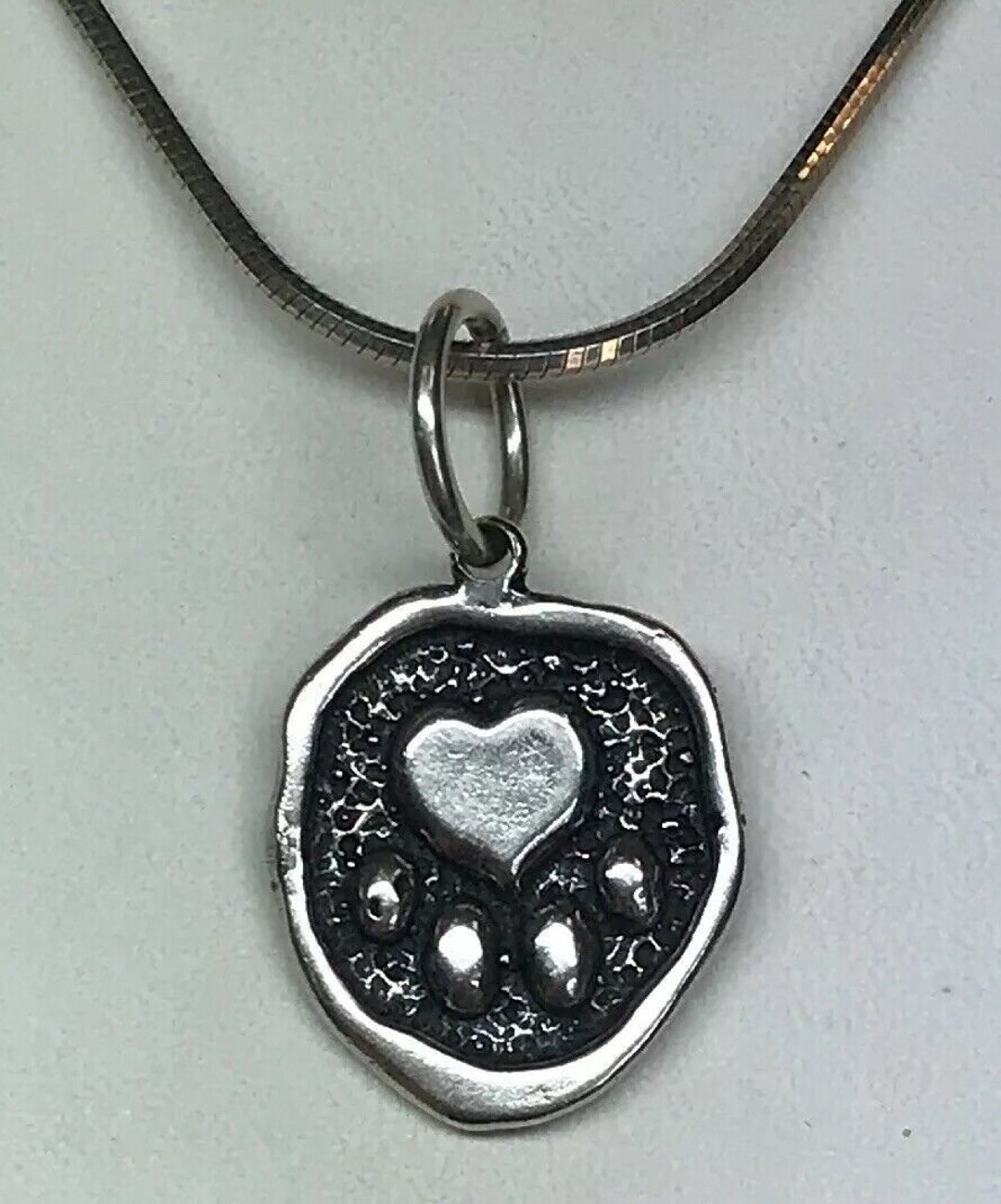 Vintage C&H Sterling Silver 925 Tiger Paw Heart Free Form