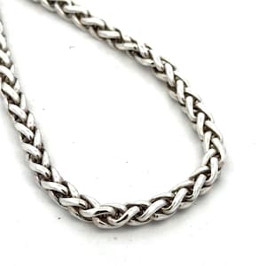 925 Sterling Silver Spiga Wheat Link Chain Toggle Necklace