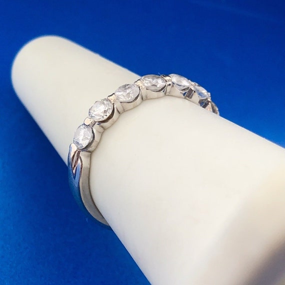 Stunning 14K White Gold Seven Diamond Anniversary… - image 5