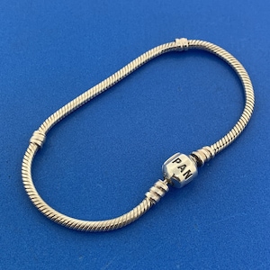 Authentic Pandora Sterling Silver 925 Barrel Clasp Charm Bracelet 590702