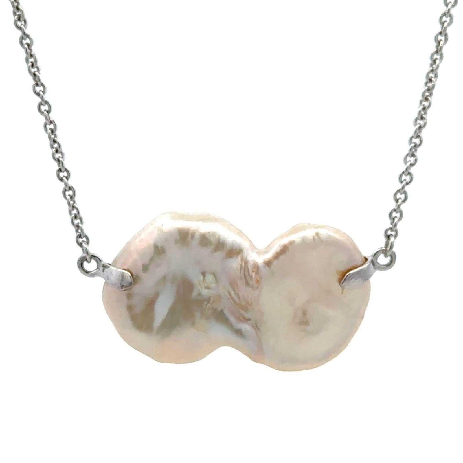 ★VINTAGE HOLLYWOOD★ [925 Silver] Pearl Chain Necklace_VH24 csgqVbiGyMeXPVyTSNyG9G2qDe1kQj