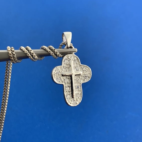 Cubic zirconia cross pendant necklace deals
