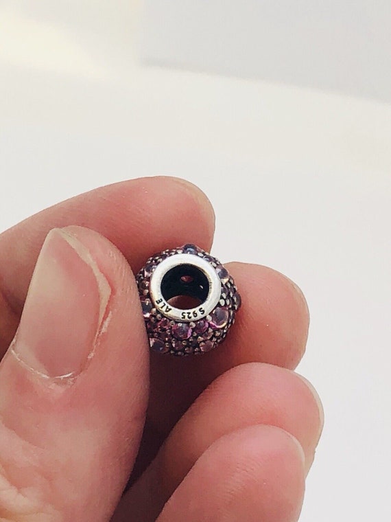 Authentic Pandora Dark Pink Pave Lights Sterling … - image 4