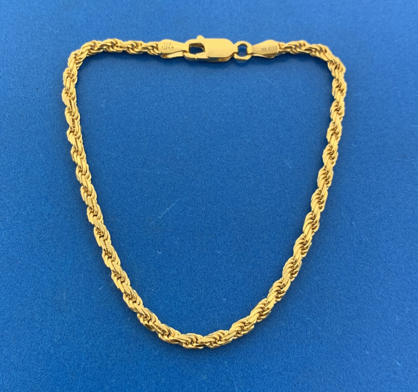 イタリアンシルバー 925 編込み フラットロープチェーンブレスレット