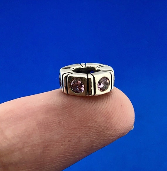 Authentic Pandora Sterling Silver 925 Pink CZ Tri… - image 4