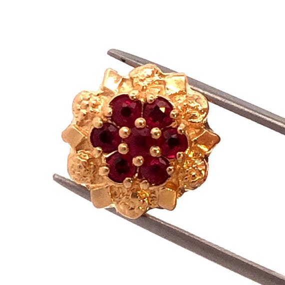 Designer 14K Yellow Gold Round Ruby Slide Bracele… - image 1