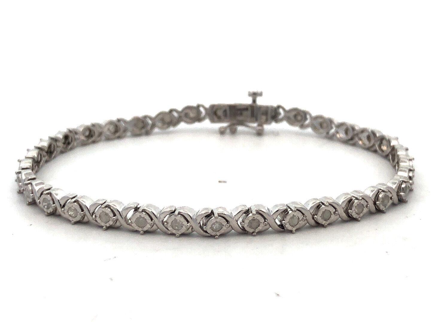 925 Sterling Silver Designer UD Round Diamond Infinity X & O