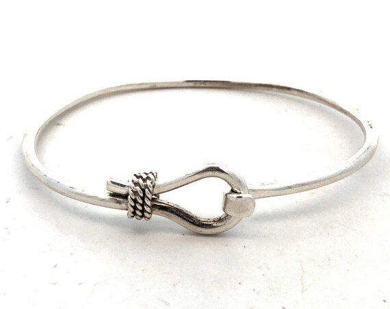 PRY シュウト Silver Hook Bangle [narrow] Sterling Silver Bangle With Hook Clasp 925 Thin Elegant