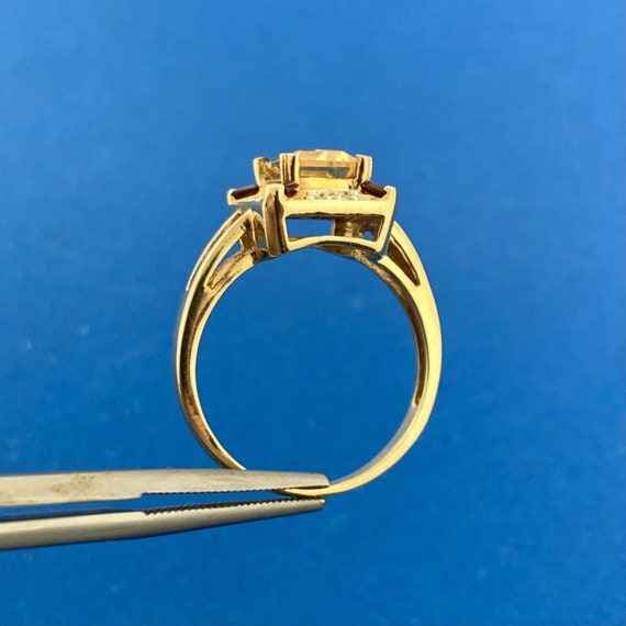 Designer 10K Yellow Gold Citrine Garnet Diamond N… - image 5