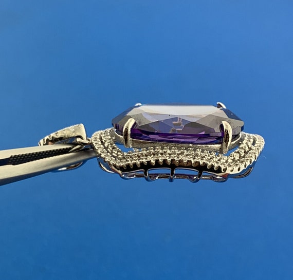 Designer 925 Sterling Silver Oval Amethyst Solita… - image 5