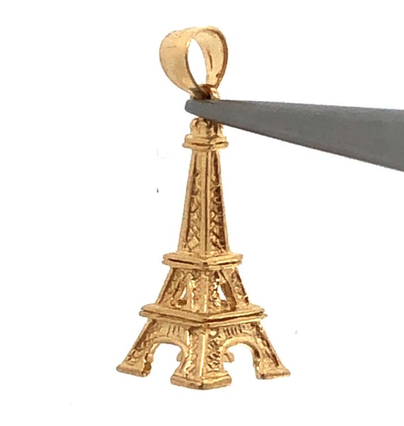 Designer DZ 14K Yellow Gold Paris France 3D Eiffe… - image 3
