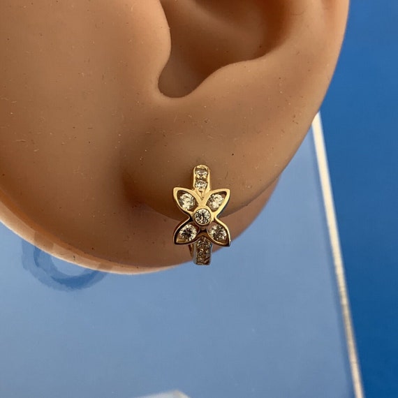 Diamonique 14K Yellow Gold Cubic Zirconia Floral … - image 2