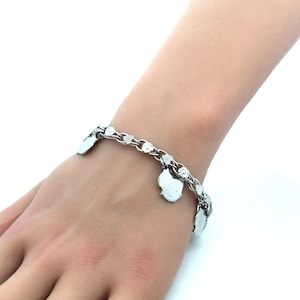 Elco 925 Sterling Silver Floral Children Profiles Mothers Day Charm Bracelet