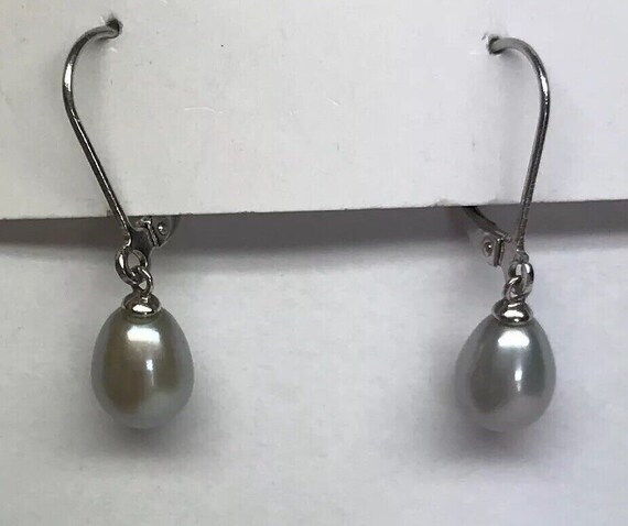 Sterling Silver 925 Pear Shaped Grey Pearl Weddin… - image 7