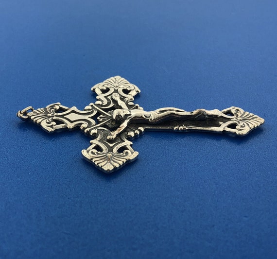 Vintage Sterling Silver 925 Gothic Cross Crucifix… - image 4