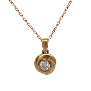Kay Jewelers IKS 10K Yellow Gold Round Diamond Solitaire Pendant Necklace