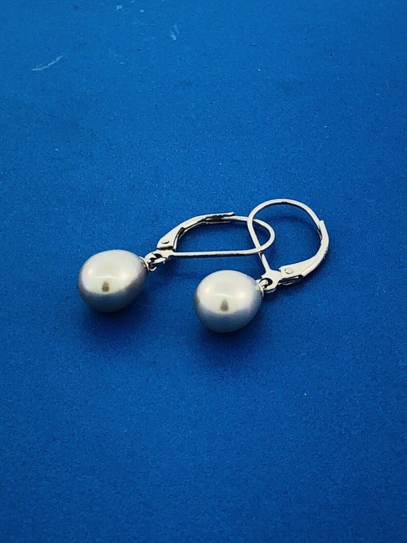 Sterling Silver 925 Pear Shaped Grey Pearl Weddin… - image 10