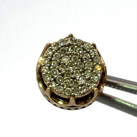 Designer 10K Yellow White Gold Pave Diamond Screw… - image 10