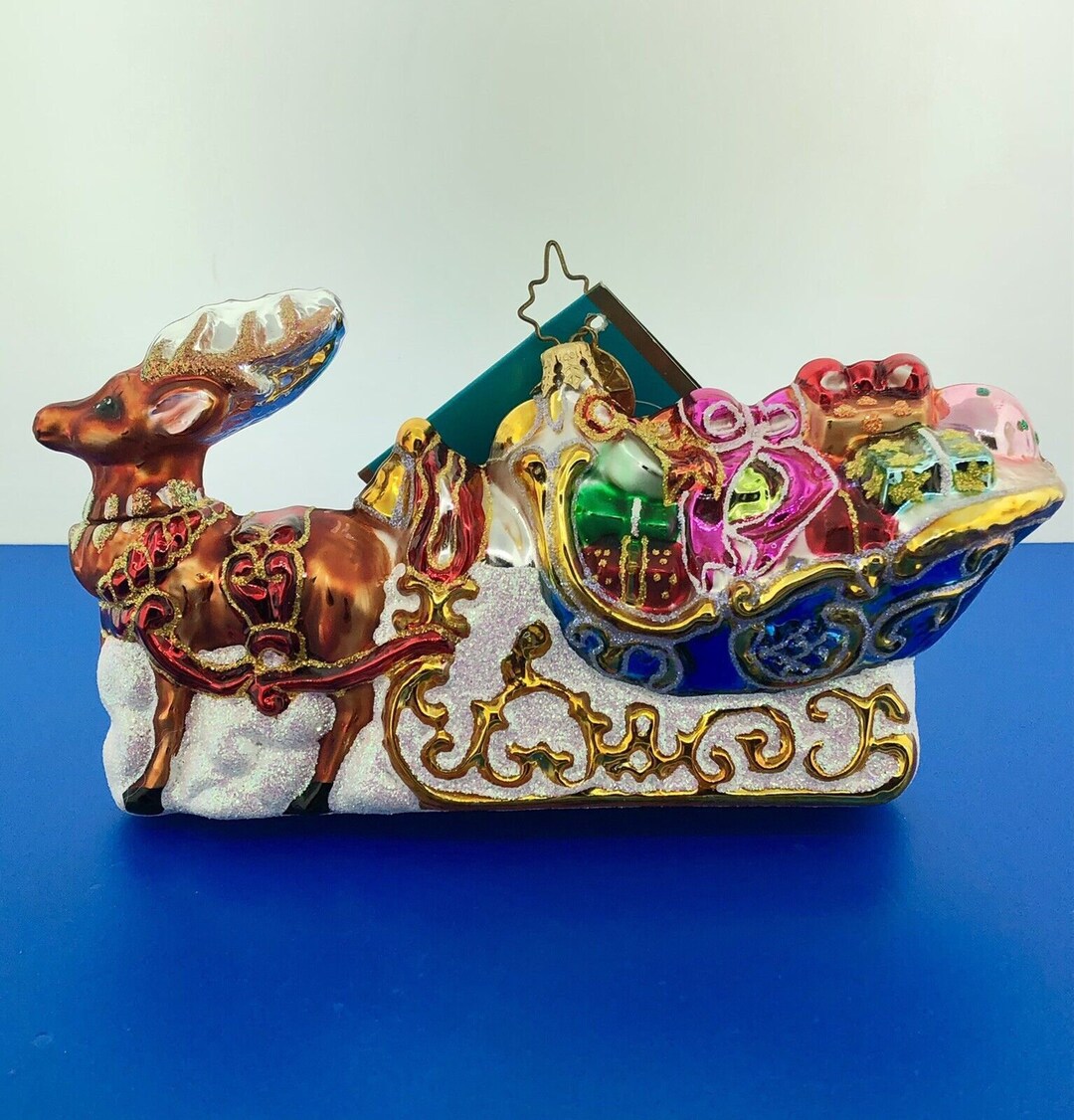 2005 Christopher Radko Hand Blown Glass Leading the Way Rudolph