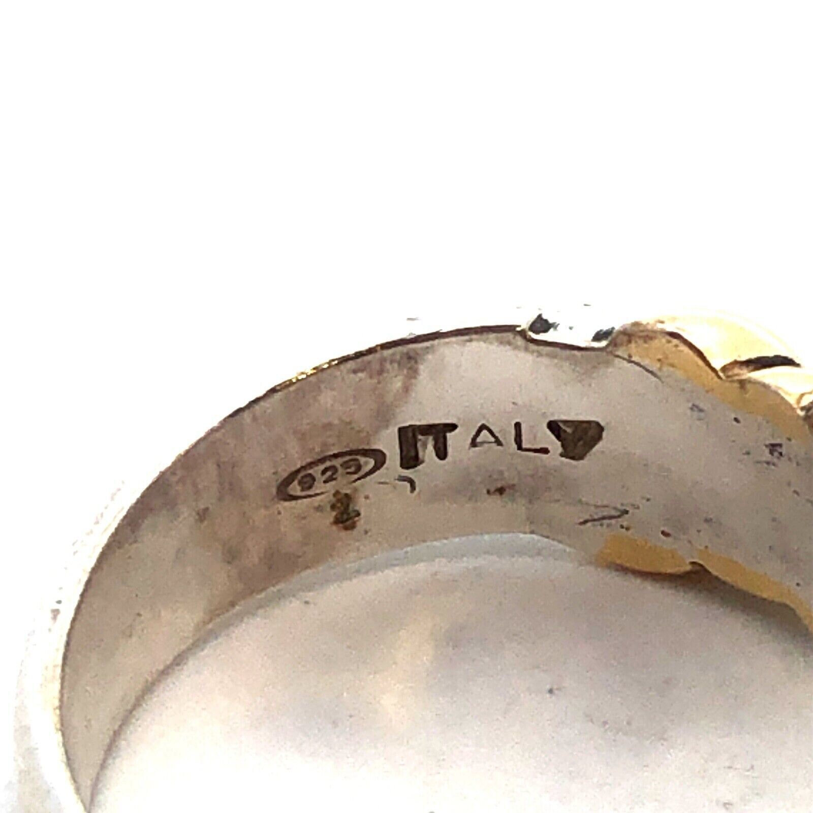 Designer Italy 925 Sterling Silver 18K Yellow Gold Two Tone
