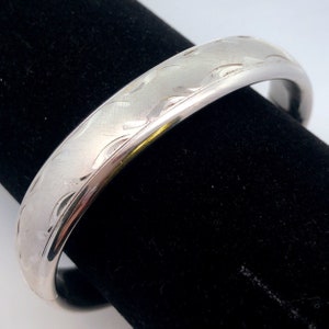 Antique Henry F Barrows Sterling Silver Florentine Slide Hinge Bangle Bracelet