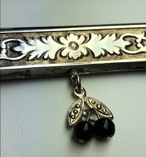 Art Deco Art Nouveau Sterling Silver 925 Black On… - image 3