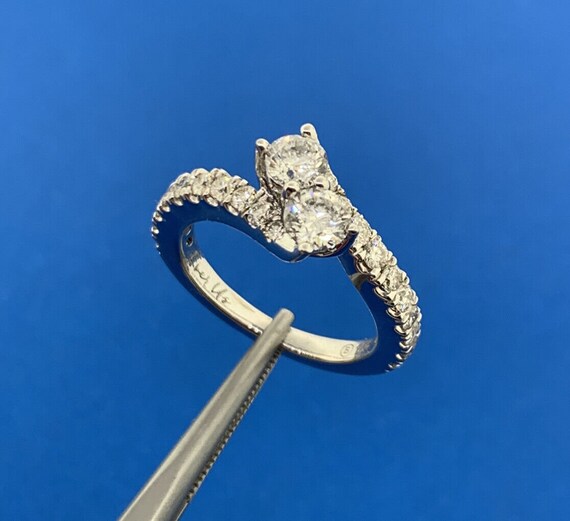 Zales 14K White Gold Diamond Duo Bypass Accented … - image 3