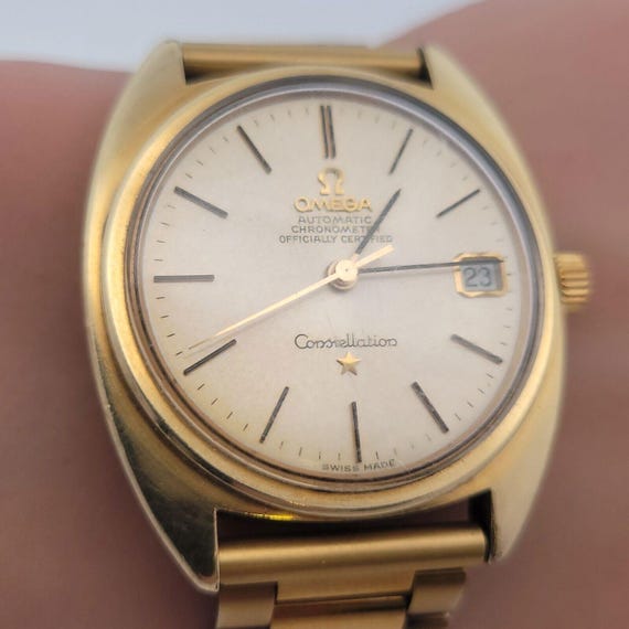 Omega Constellation Automatic Gold toned Stainless Men s Watch Ref 168.017 Etsy
