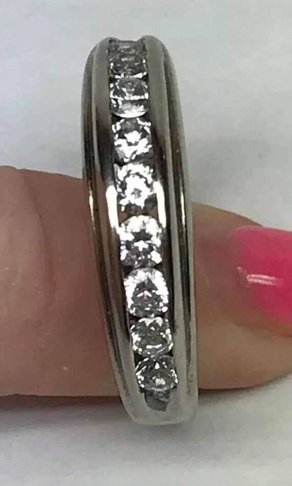Unisex Sterling Silver 925 Cubic Zirconia Wedding… - image 3