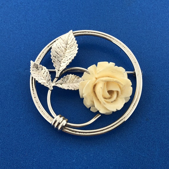 Silver 925 Rose Flower Design ブローチ 925 sterling silver handmade rose flower design men's brooch for